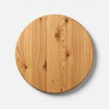 A close-up view of a circular wooden cutting board with visible grain patterns. isolated on transparent background Royalty Free Stock Photo