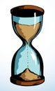 Old hourglass. Vector drawing icon Royalty Free Stock Photo