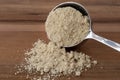 Coconut Protein Powder Spilled from a Scoop Royalty Free Stock Photo