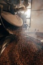 close up view of coffee beans roasting Royalty Free Stock Photo