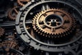 close-up view of cogs and wheels Royalty Free Stock Photo