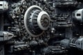 close-up view of cogs and wheels Royalty Free Stock Photo