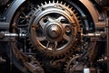 close-up view of cogs and wheels Royalty Free Stock Photo