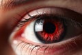 Close up view at a colored human eye created with generative AI technology Royalty Free Stock Photo