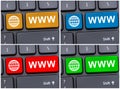 Close-up view of colored internet keys Royalty Free Stock Photo