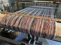 Close-up of Wool on a Weaverâs Loom Inside an 1800âs Recreated Home in Spring Mill State Park