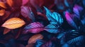 Close-up view of colorful bundle of autumn leaves.