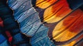 Close up view of colorful butterfly wing Royalty Free Stock Photo