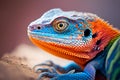 Close-up view of a colorful chameleon lizard, Ai Generated