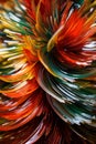 a close up view of a colorful glass sculpture