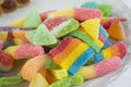 Close-up view of colorful jelly sweets