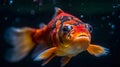 Close up view of colorful koi fishes in clear water. AI generative Royalty Free Stock Photo