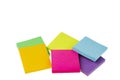 Close up view of colorful post it note isolated on white background Royalty Free Stock Photo