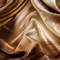 Close up view of colorful silky cloth. Elegant autumn colors