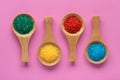 Colorful Sugar Crystals on Spoons Royalty Free Stock Photo