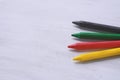 Close up view of colorful wax crayons Royalty Free Stock Photo