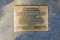 Close-up view of the commemorative plaque for the Alice in Wonderland monument Royalty Free Stock Photo