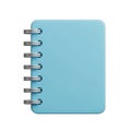 Small light blue spiral bound notebook with rounded corners isolated on white background Royalty Free Stock Photo