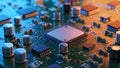 Close-up view of a complex circuit board Royalty Free Stock Photo