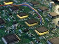 Close-up view of a complex circuit board Royalty Free Stock Photo