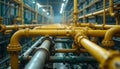 Industrial pipes with complex network Royalty Free Stock Photo