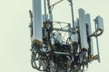 Close up view of the communications bundle in a Telco Tower Royalty Free Stock Photo