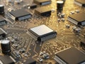 Close-up view of a computer circuit board Royalty Free Stock Photo