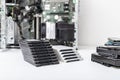 Close-up view of computer hard disk and SSD drives Royalty Free Stock Photo