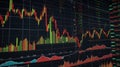 Stock market Data Displaying Fluctuations on a Monitor Royalty Free Stock Photo