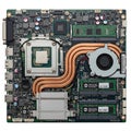 Computer motherboard with cpu socket and heat sink Royalty Free Stock Photo