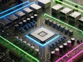 Close-up view of a computer motherboard Royalty Free Stock Photo