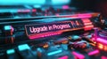Close up view of a computer processor with the word upgrade highlighted on the surface Royalty Free Stock Photo