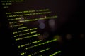 Close-up view of computer programming code on a dark screen, representing software development, cybersecurity, coding, and IT Royalty Free Stock Photo