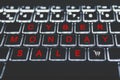 Close-up view on conceptual keyboard - cyber Monday. Red letters on black keyboard. The season of sales. Online shopping Royalty Free Stock Photo