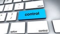 Close up view on conceptual keyboard of the word Control
