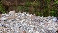 Close-up view of concrete rubble, bricks and small pieces of wood Royalty Free Stock Photo