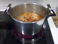 Cooking Asturian fabada