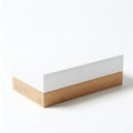 A close-up view of a cork and white composite material block on a white background Royalty Free Stock Photo