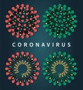 Close-up view on coronavirus COVID-19 isolated set