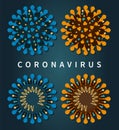 Close-up view on coronavirus COVID-19 isolated set