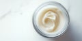 Close-Up View of Cream in Open Jar. Royalty Free Stock Photo