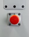 Industrial Red Emergency Stop Push Button Royalty Free Stock Photo
