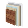 Close-up view of the cross-section of the wall. All layers. Clipping path included.