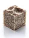 Textured Brown Cube on White Background Royalty Free Stock Photo