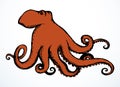 Octopus. Vector drawing icon sign Royalty Free Stock Photo