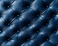 Luxury Tufted Blue Leather Texture Background. Royalty Free Stock Photo
