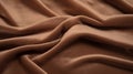 Soft Femininity: Brown Satin Silk Fabric With Wavy Resin Sheets