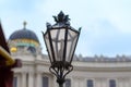 Decorated street light in close up Royalty Free Stock Photo