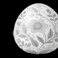 Elegant grayscale Easter egg with floral design Royalty Free Stock Photo