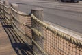 Close-up view of decorative rope fence on grounds of Treasure Island Hotel. Las Vegas, Nevada, USA. Royalty Free Stock Photo